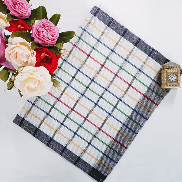 12PCS Tea Towel Kitchen Dish Towels 100% Cotton Absorbent Cleaning Cloth 34x58cm