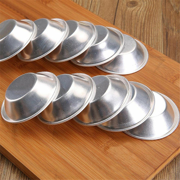 10Pcs Egg Tart Mold Aluminum Hot Baking Tools Cupcake Cake Cookie Pudding Mould