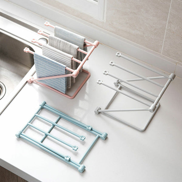 Stand Rack Washing Cloth New Draining Organizer Kitchen Folding Towel Holder