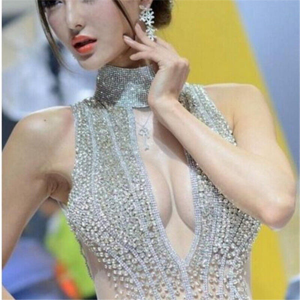 9M Diamante Diamond Ribbon Crystal Silver Rhinestone Mesh Wrap Wedding Party AU