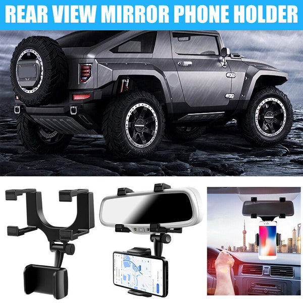 Universal 360° In Car Mobile Phone Holder Rear View Mirror Mount Cradle Stand AU