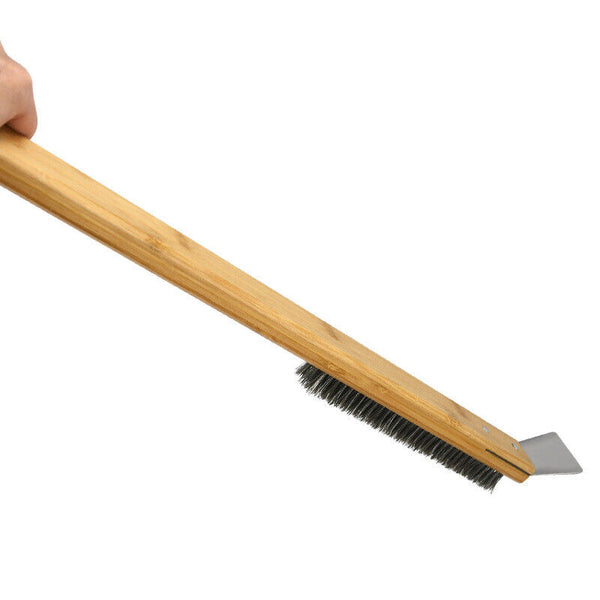 Pizza Oven Brush Steel Wire Pizza Stone Cleaning Brush With Scraper Oven Clean