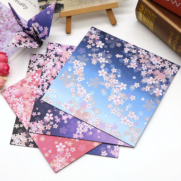 60 Sheets 4 Style Japanes Sakura Origami Square Paper Craft Folding 15cm x 15cm
