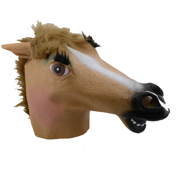 Latex Mask Horse Head Mask Animal Head Creepy Halloween Costume Theater Toy Party - Lets Party