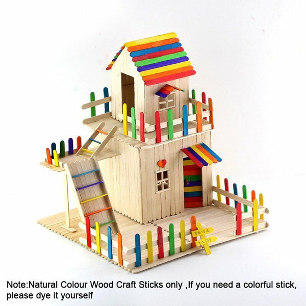 50/100x Wooden Craft Sticks Paddle Pop Ice Lolly Ice Cream Stick Coffee Stirrer