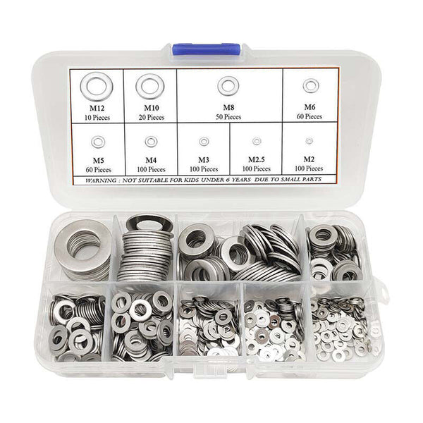 Stainless Steel Flat Washer Washers Assortment Set Value Kit AU NEW