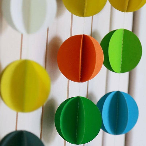 5PCS Heart Round Shape Paper Bunting Garland Wedding Party Banners Decoration 2M