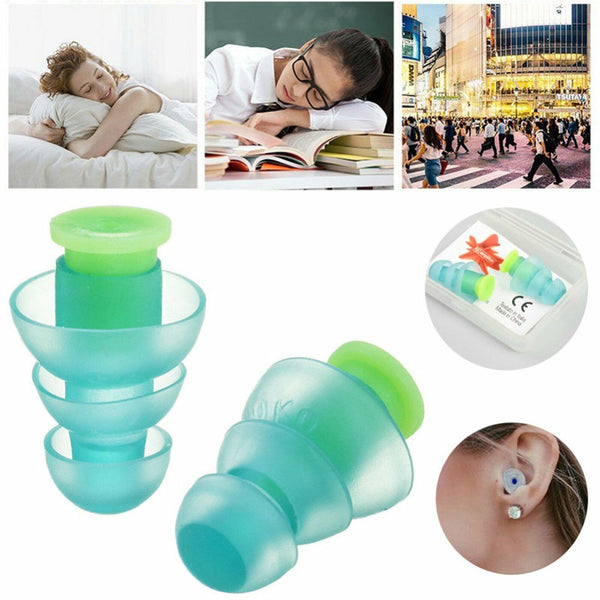 Pair Silicone Ear plugs 25db Earplugs Sleeping Shooting Reusable Noise Reduction