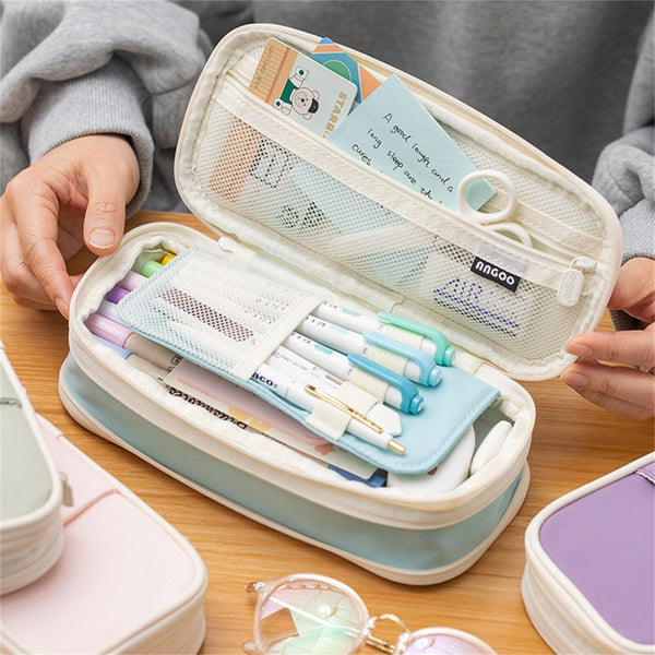 Zipper Pencil Case Pen Bag Organizer School Office Cosmetic Stationery Storage