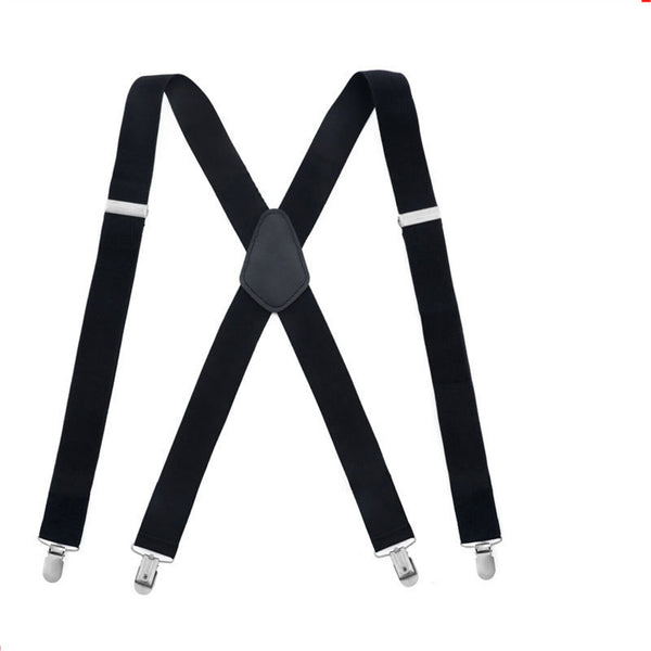 Extra Wide Men's Adjustable Elastic Suspenders Clip On Braces Trouser