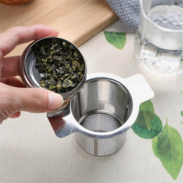 UP 3PCS Tea Infuser Loose Leaf Filter with Lid Mesh Stainless Steel Metal Cup AU