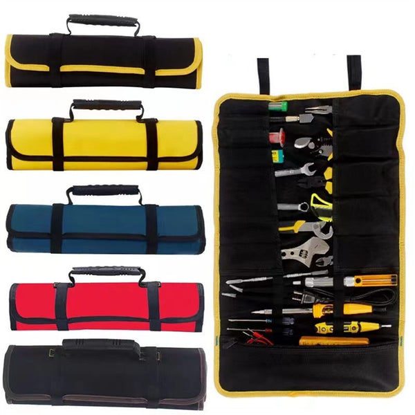 22 Pocket Tool Roll Fold Spanner Canvas Case Wrench Storage Bag Multifunctional