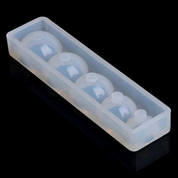 2X Silicone Mold Round Beads Resin Mould Necklace Pendant Jewelry Craft Tool DIY