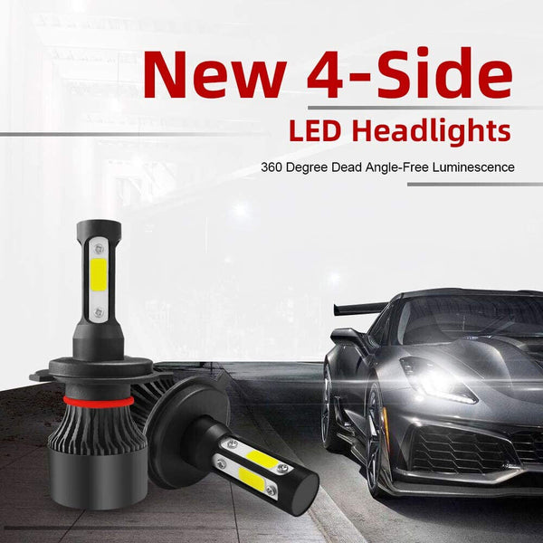 H4 9003 2000W 300000LM 4 SIDE LED Headlight kit Lamp Bulbs Globes High Low Beam