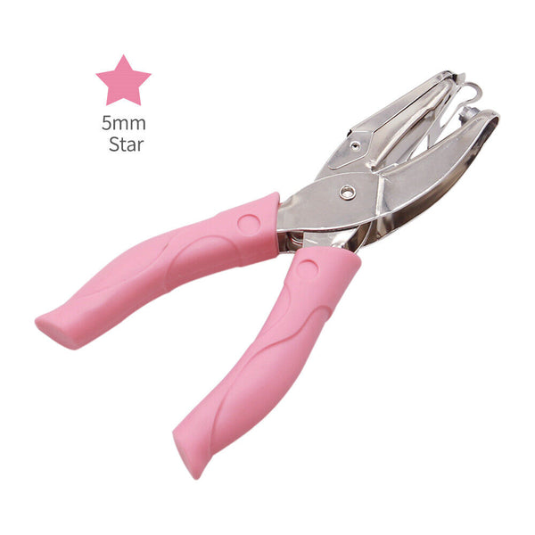 Manual Puncher Paper Hand Hole Punch Cutter Circle Heart Star Soft Grip