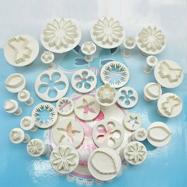 33PCS Cupcake Decorating Sugarcraft Cake Plunger Cutters Tools Fondant Icing AU