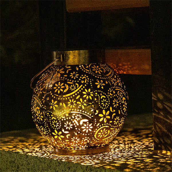 2PCS Solar Powered LED Morrocan Lantern Hanging Outdoor Garden Lamp Light Adorn