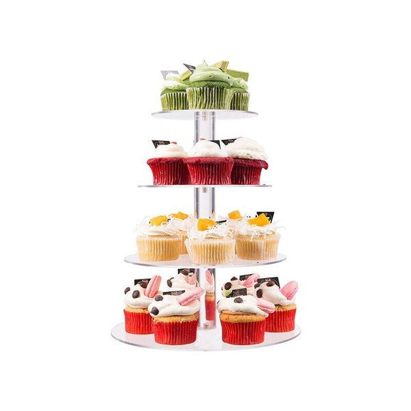 3/4/5/6/7/Tier Acrylic Clear Round Cupcake Cake Stand Birthday Wedding Party AU