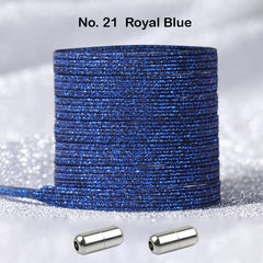 No Tie Royal Blue Locked Elastic Shoelace Shoe Lace Lazy Laces Sneakers Sports Kids Adults