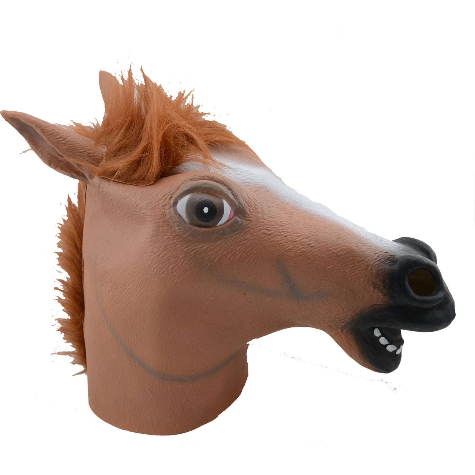 Latex Mask Horse Head Mask Animal Head Creepy Halloween Costume Theater Toy Party - Lets Party