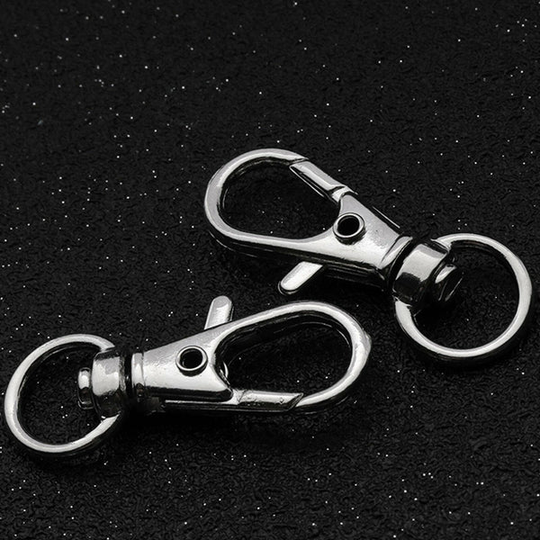 100pcs Swivel Lobster Clasp Clips Hook Alloy Key Ring Split Keychain Durable Diy