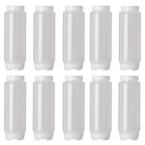 16Oz Double-ended Plastic Squeeze Bottles Large Capacity Sauce Dispenser Bottles