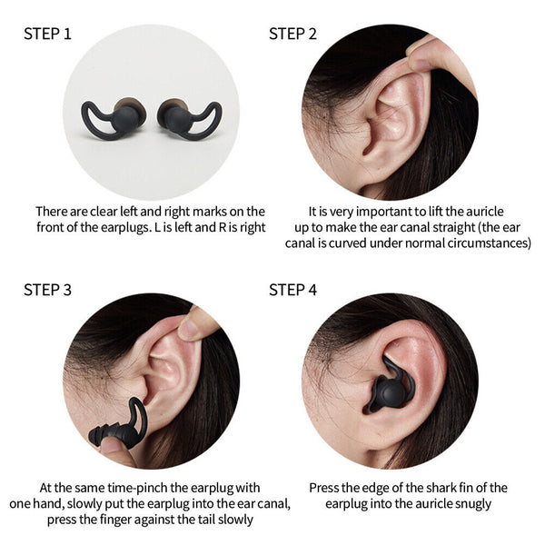 Ultra Soft Silicone Ear Plug Noise Reduction Flexible Reusable Study Sleep Plugs