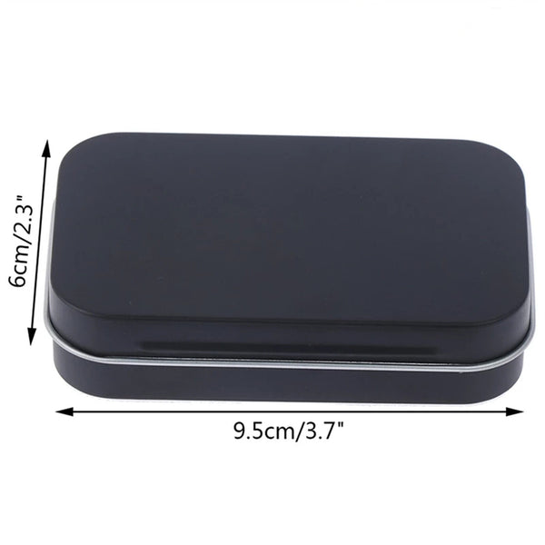 12PCS Storage Box Small Jewelry Candy Coin Key Organizer Tin Box Flip Black Gift