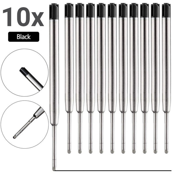 10 x Black Ballpoint Pen Refill/Refills Medium Point Compatible For Parker Pen A