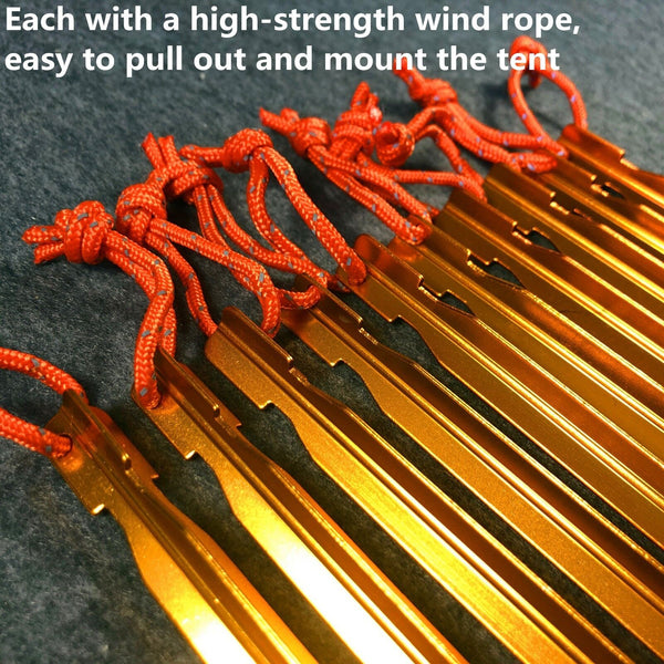 8PCS 18cm Aluminum Alloy Outdoor Camping Trip Tent Peg Christmas Gift Tools AU