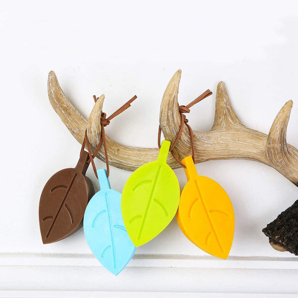 4 Pcs Silicone Rubber Door Stop Stoppers Children Anti-Folder Door Leaves Shape - Lets Party