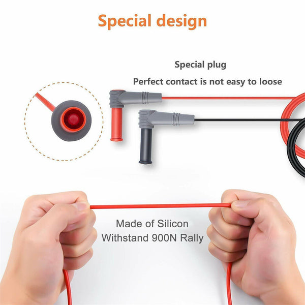 Alligator Clip Multimeter Test Leads for Fluke Meter Electrical Probes Tools Kit