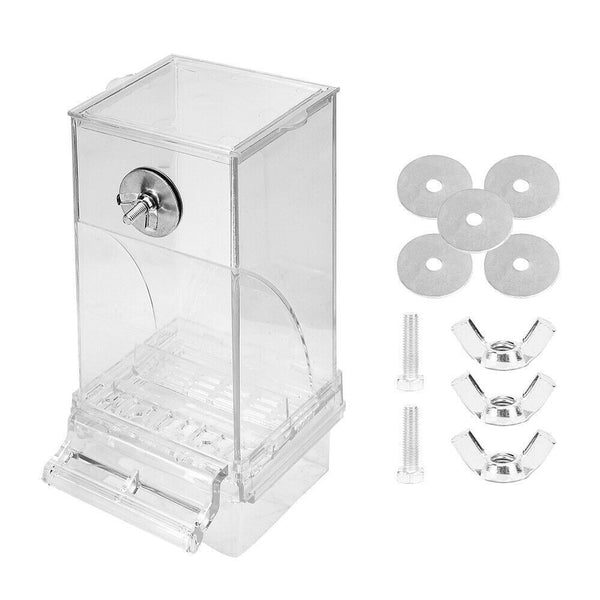 1 or 2x No Mess Bowl Auto Cage Bird Feeder Cup Automatic Parrot Canary Cockatiel