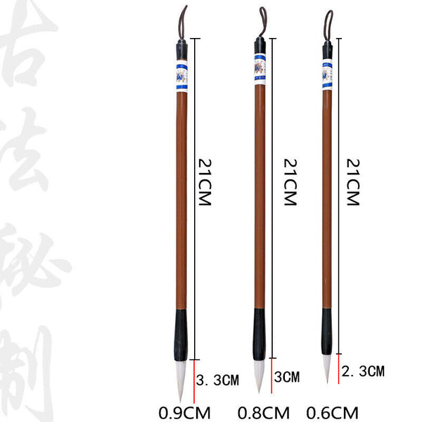 3x Chinese Japanese Calligraphy Brush Set lnk Art Painting Writin Pro Wolf Hair