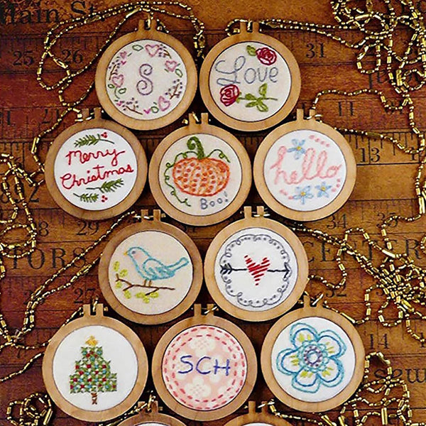 10 Packs Mini Embroidery Hoop Ring Wooden Cross Stitch Frame Kit For Hand Craft