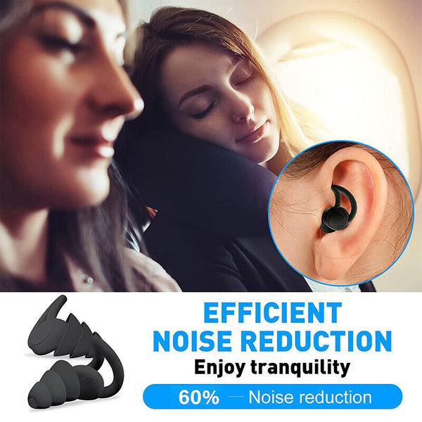 Ultra Soft Silicone Ear Plug Noise Reduction Flexible Reusable Study Sleep Plugs