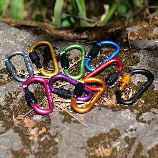 Aluminum Snap Hook Carabiner D-Ring Screw Key Chain Clip Lock Camping Keyring