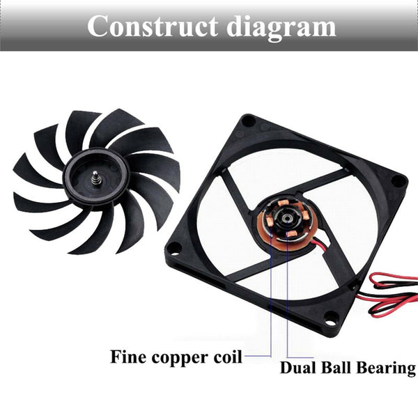 4PCS Brushless Silent Compute Fan 80x80x10mm DC 12V PC Case Cooling Fans Black A - Lets Party
