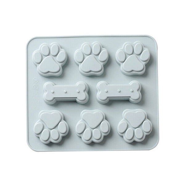 2pcs Silicone Dog Paw Bone Cake Chocolate Mold Cookie Baking Ice Mould Tools AU