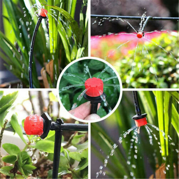 100x Adjustable Irrigation Micro Flow Dripper Drip Head Garden Hose Sprinklers