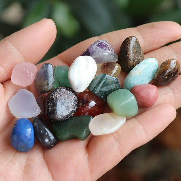 20x Crystal Gemstone Polished Healing Chakra Stone Collection Display Set AU