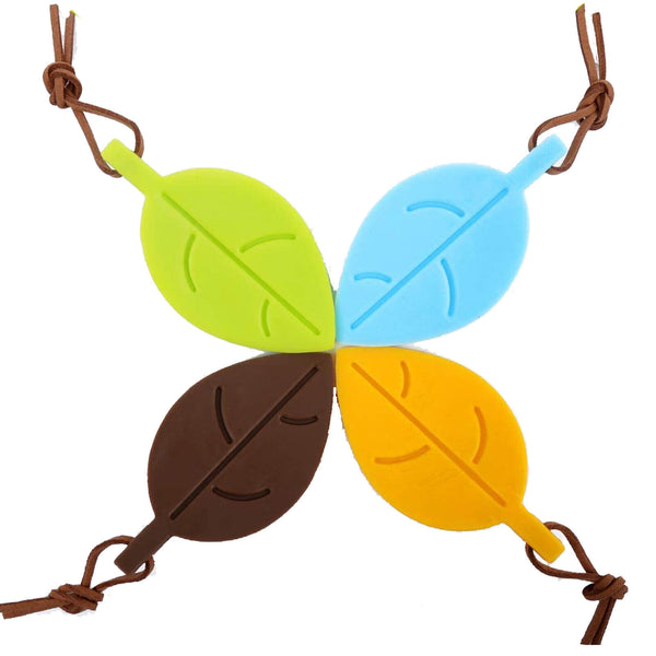 4 Pcs Silicone Rubber Door Stop Stoppers Children Anti-Folder Door Leaves Shape - Lets Party