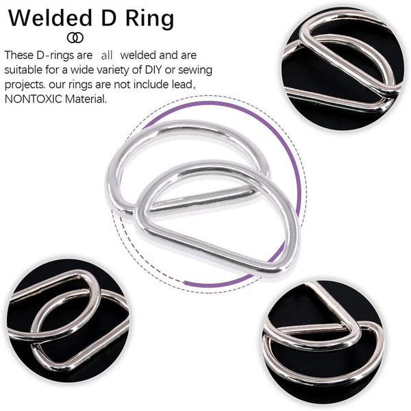 50-500X D Ring Metal Buckle D-rings 2.5cm Strap Loop Webbing Strapping Ring AU