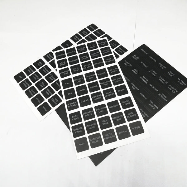 90X Rocker Switch Label Decal Circuit Fuse Panel Stickers Marine Boat Instrument