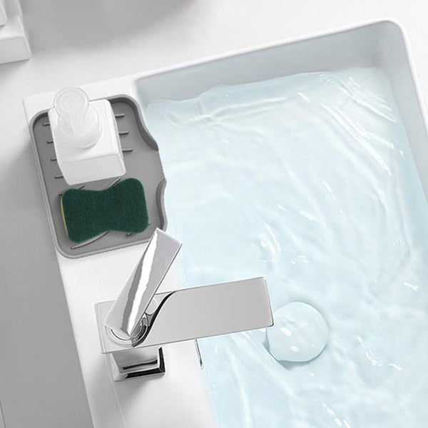 Silicone Sponges Holder Kitchen Sink Organizer Tray for Sponge Soap Dispenser