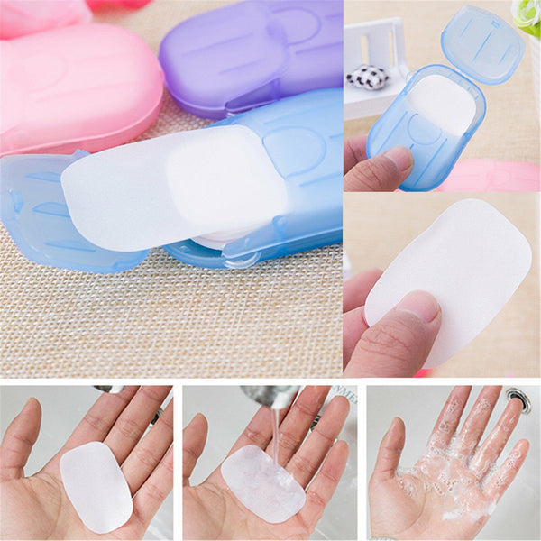1box Portable Washing Slice Sheets Hand Bath Travel Scented Foaming Paper Soap