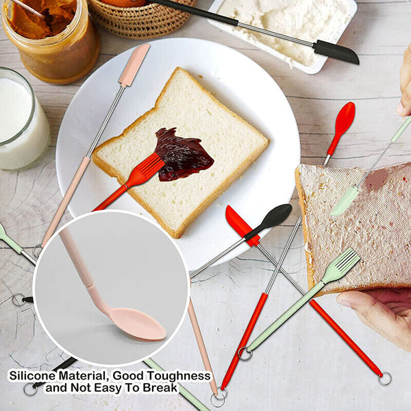 2-4pcs Silicone Telescopic Spatula Multipurpose Double-Headed Cream Cake Scraper