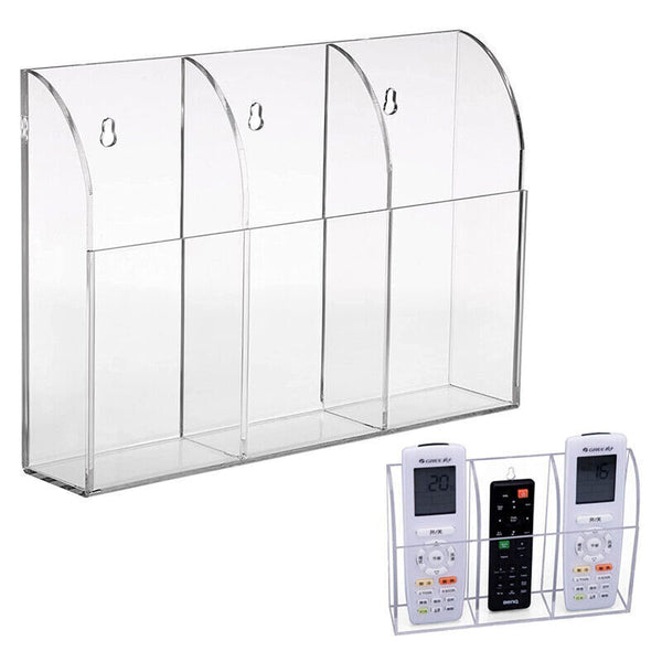 TV Remote Control Holder Wall Mount Clear Acrylic Organizer Stand Box Storage AU