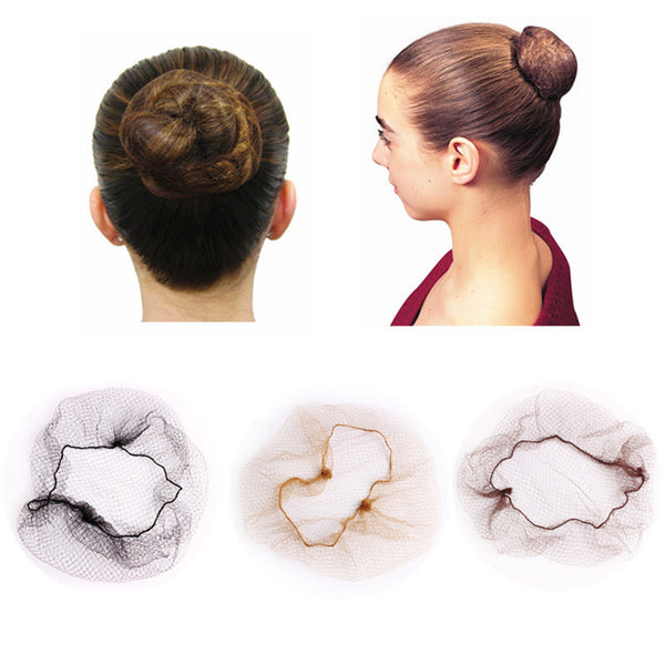 20Pcs Ballet Bun Net Invisible Dance Hair Net Elastic Edge Mesh Net Bun Cover AU