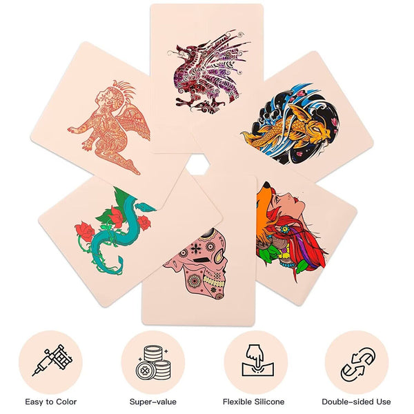 Tattoo Skin Fake Practice Eyebrow Art Double Sides Silicone For Beginner